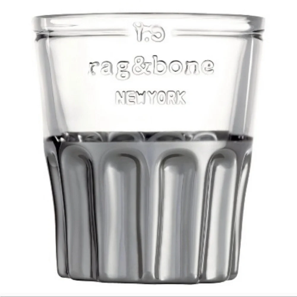 Rag & Bone - 4 Shot Glasses - NIB silver accents